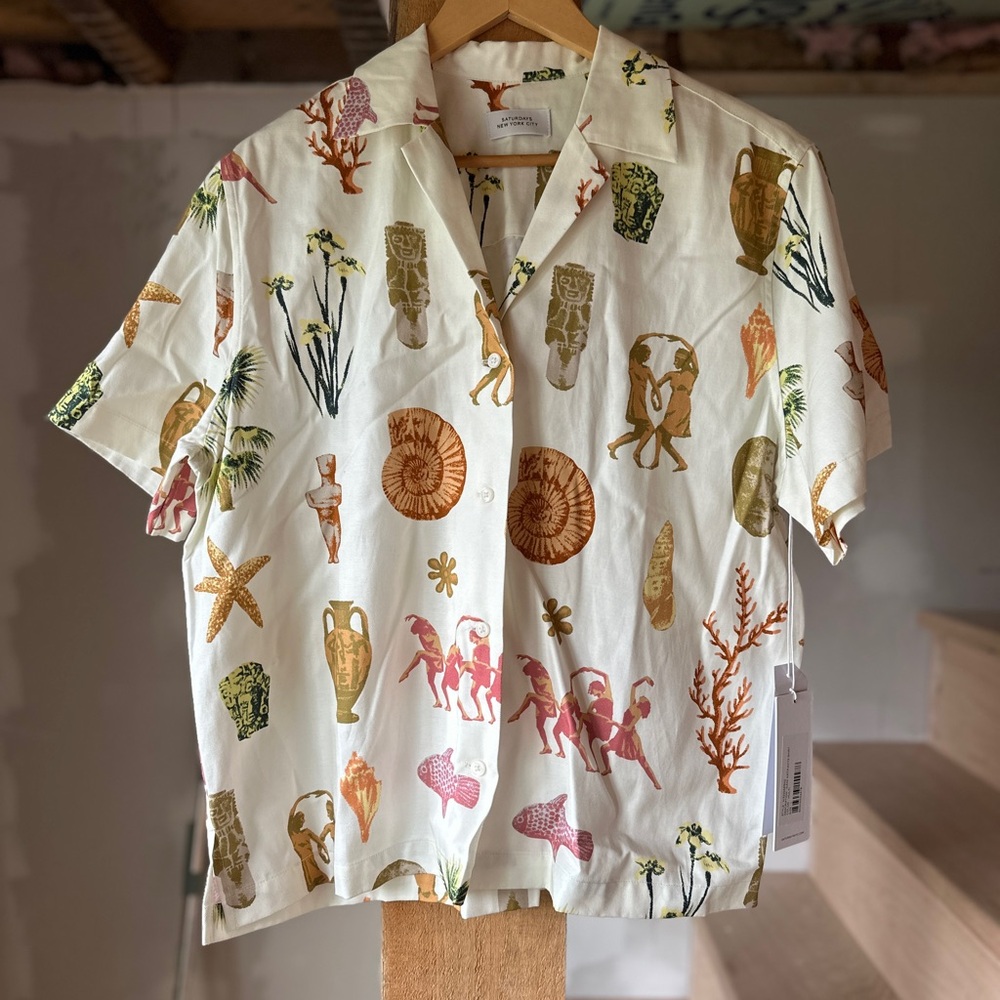 NWT - Saturdays Short Sleeve Button Down